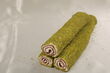 Pistachio powder coated sultan wrapped turkish delight with cholate