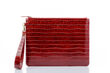 Crocodile Leather Clutch Crimson