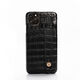 iPhone 11 Crocodile Leather Case Noir