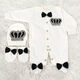 3-PIECE BLACK SILVER KING CROWN BOY ROMPER SET