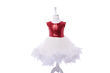 RED STRIPED WHITE FEATHERED BABY GIRL DRESS