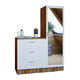 YURUPA NANCY MIRRORED DRESSER WARDROBE PINE-WHITE