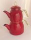 GOLDEN ENAMEL TEA POT SET ( RED )