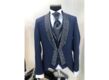 Navy blue gray tuxedo