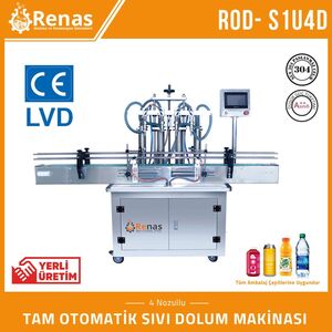 ROD- S1U4D - FULL AUTOMATIC LIQUID FILLING MACHINE WITH 4 NOZZLES