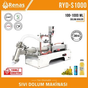 RYD-S 1000 - SEMI-AUTOMATIC LIQUID FILLING MACHINE - 100-1000ML