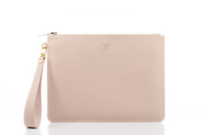 Leather Clutch Nude